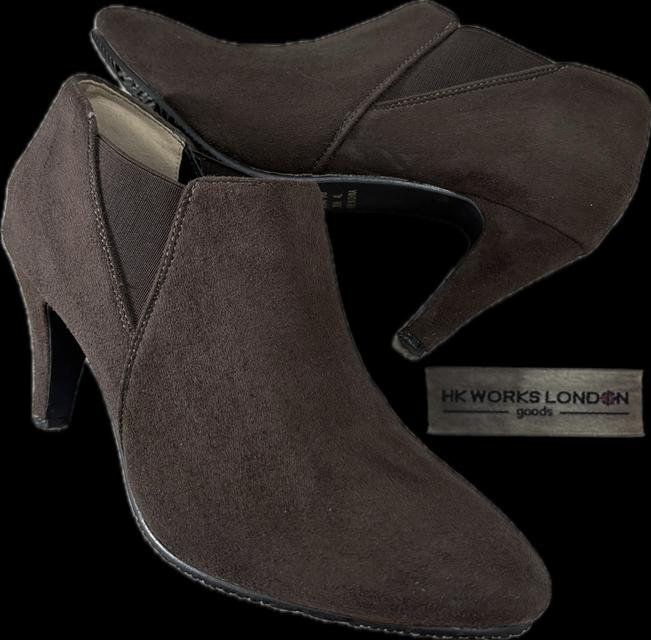 รองเท้าบูทสั้นส้นสูงหลังกลับ HK WORKS LONDON ขนาด26-26.5cmHK WORKS ลอนดอนรองเท้าบูทสั้นแบบมีแถบยางยืดด้านข้าง สีน้ำตาล รูปที่ 6