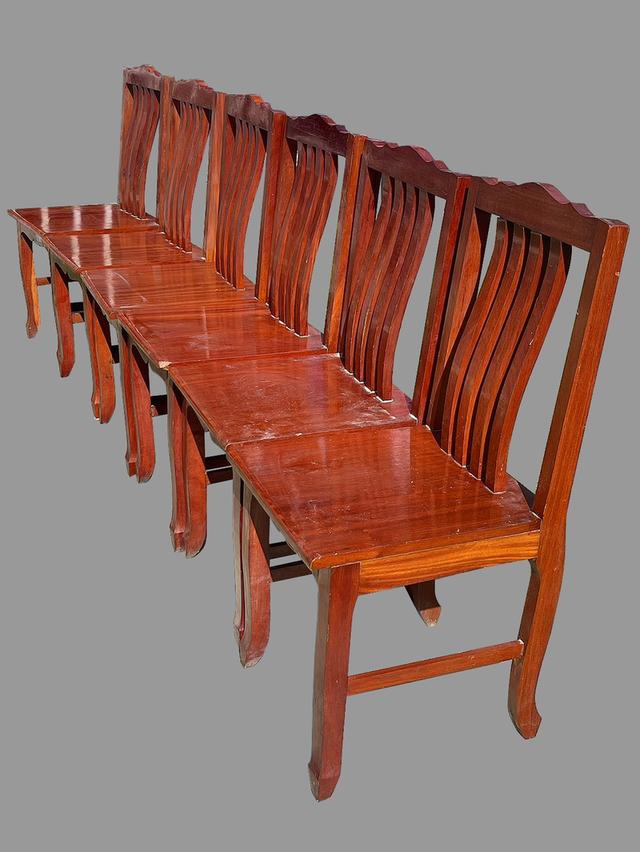 โต๊ะไม้ประดู่แผ่นเดียว 6ที่นั่ง ชุดโต๊ะไม้ประดู่ โต๊ะรับประทานอาหารไม้ประดู่ 7