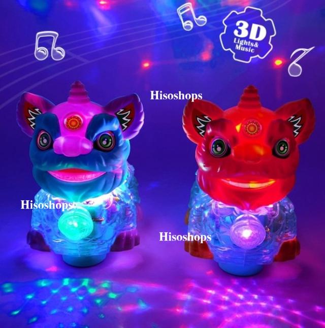 ELECTRIC LION น้องสิงโตฟันเฟือง สีเสียงมีไฟ GEAR CAR LIGHT AND SOUND หุ่นเชิดสิงโตฟันเฟือง วิ่งชนถอย สวยพร้อมแสง สี เสียง เหมาะสำหรับโชว์งานตรุษจีน
