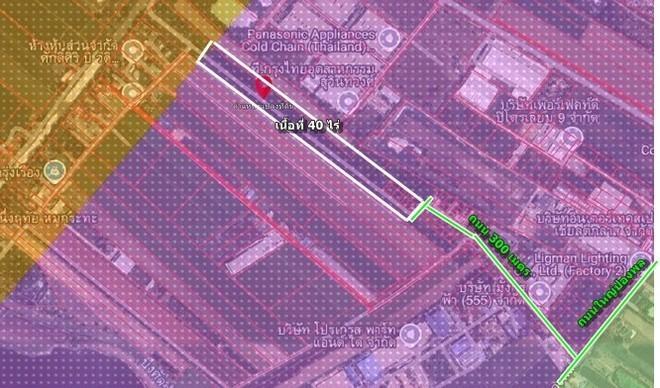 ขายที่ดินถมแล้วเขต EEC ผังที่ดินม่วงจุดสีขาว 40 ไร่ อ.เมืองฉะเชิงเทราเหมาะสร้างโรงงานทุกประเภท 2