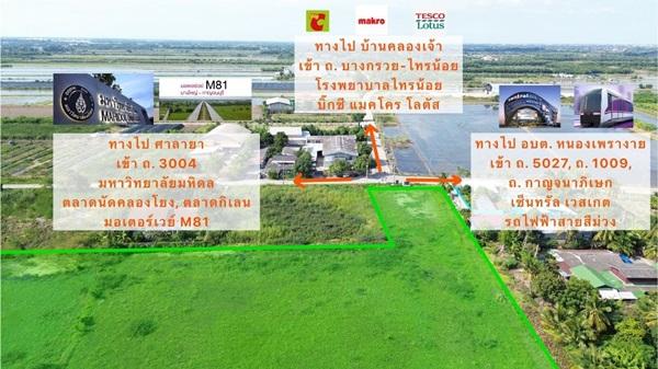 ราคานี้หาไม่ได้อีกแล้ว!! ขายที่ดิน ติดถนน ต.หนองเพรางาย อ.ไทรน้อย จ.นนทบุรี ใกล้มหิดล ศาลายา และแหล่งชุมชน Tel. 099-607-6116 6