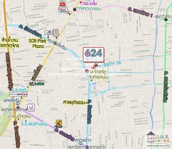 ขายคอนโด 624 คอนโดเลต รัชดา 36 (624 Condolette Ratchada 36) ใกล้ ม.จันทรเกษม ตึก C ชั้น 2 28.46 ตร.ม. 1 น 1 น้ำ ราคา 1.8 2