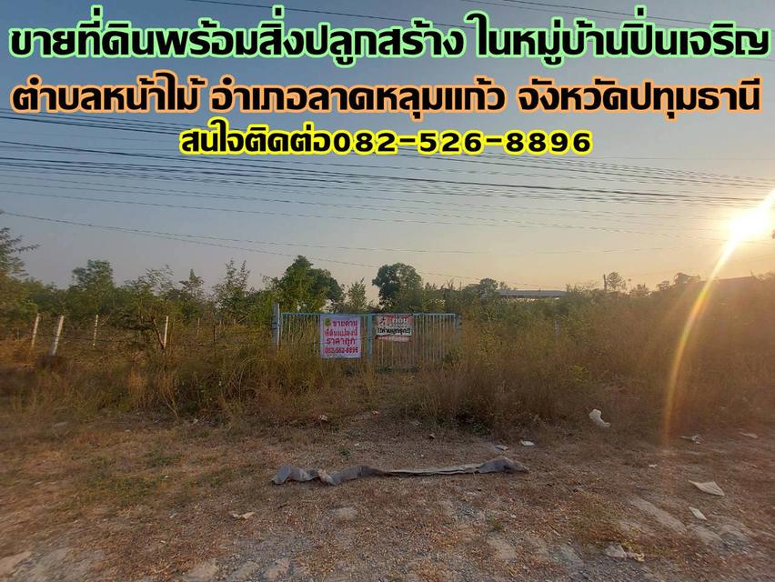 ขายที่ดินพร้อมสิ่งปลูกสร้าง ในหมู่บ้านปิ่นเจริญ ลาดหลุมแก้ว ปทุมธานี 1