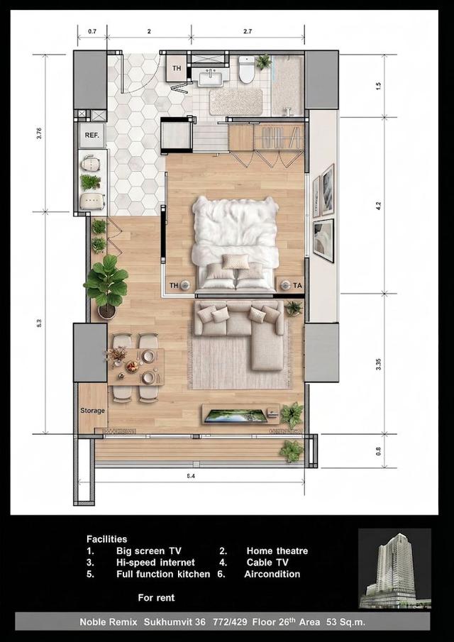 Condominium Noble remix - Location Sukhumvit 36 / คอนโดพร้อมเข้าอยู่ / ติด BTS สถานีทองหล่อ / 1 ห้องนอน / 1 ห้องน้ำ / 1 ที่จอดรถ 11
