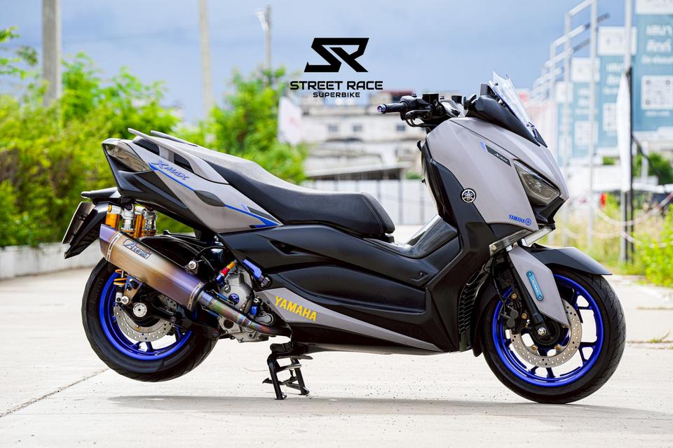2021 Yamaha xmax 2021 เทาล้อน้ำเงิน โช๊ค ohlins + ท่อ atom titanium ของแต่งเบิกใหม่ทั้งคัน