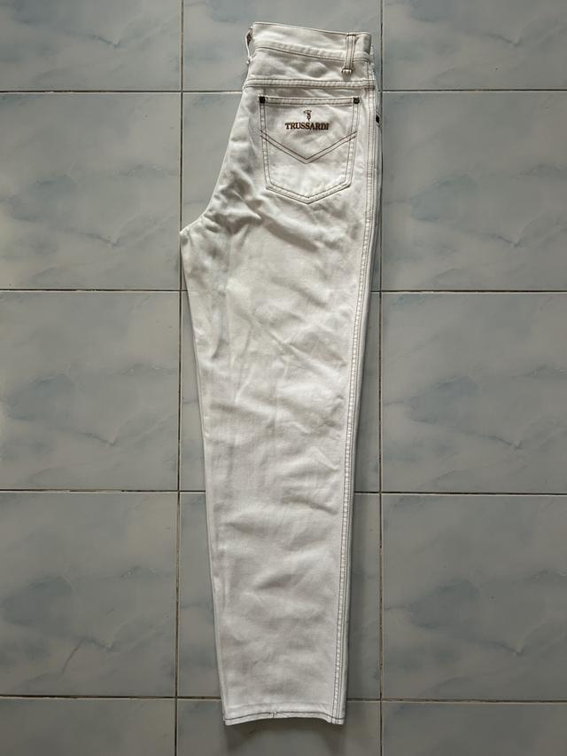 🔥 [Rare Item / สภาพสะสม] กางเกงยีนส์วินเทจ 90s Trussardi Jeans สีขาวครีม คลีนกริ๊บ ✨ รูปที่ 4