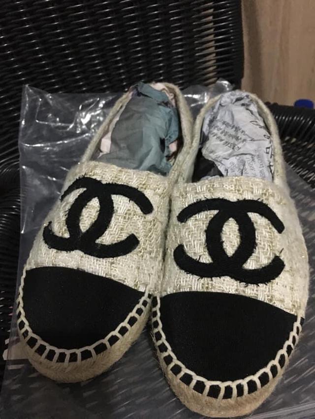 รองเท้าชาแนลแท้ มือสอง (Chanel Espadrilles canvas)