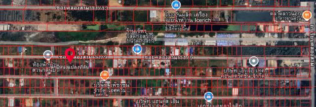 ขายที่ดิน 200 ตารางวา คลองหลวง ถนน เรียบคลองสาม ซอย 11/9 ใกล้วัดพระธรมกาย (เจ้าของขายเอง)  1