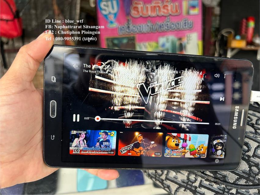 Samsung Tab A (6) จอ7นิ้ว ใส่ซิมโทรได้ 4G สภาพตามรูป ใช้งานปกติ ได้ทุกซิมแบตดี