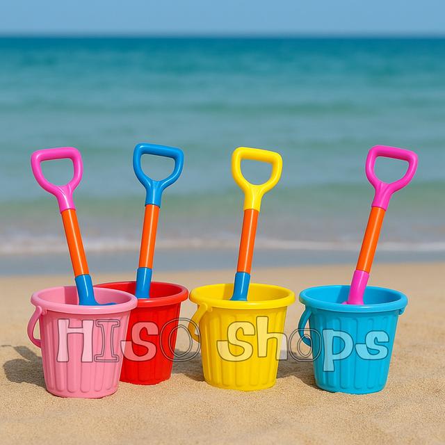 SET เล่นทรายพรีเมียม 5 ชิ้น สุดยอดของขวัญสำหรับเด็ก ถังใหญ่จุใจ พลั่วขุดและที่ตักทรายดีไซน์พิเศษ ยาว 39 ซม พร้อมแม่พิมพ์รูปสัตว์