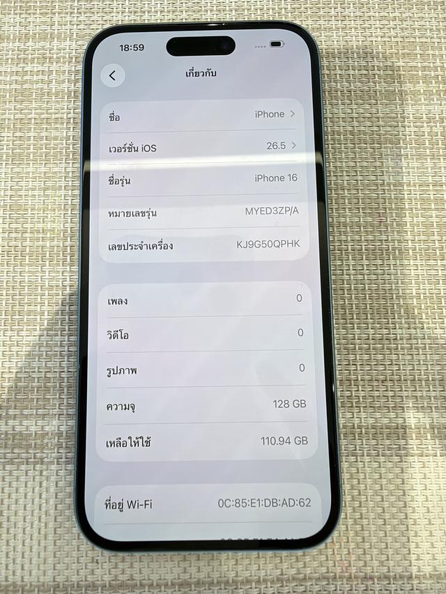 iPhone 16/128 gb-เครื่องไทย-หน้าจอ 6.1นิ้ว