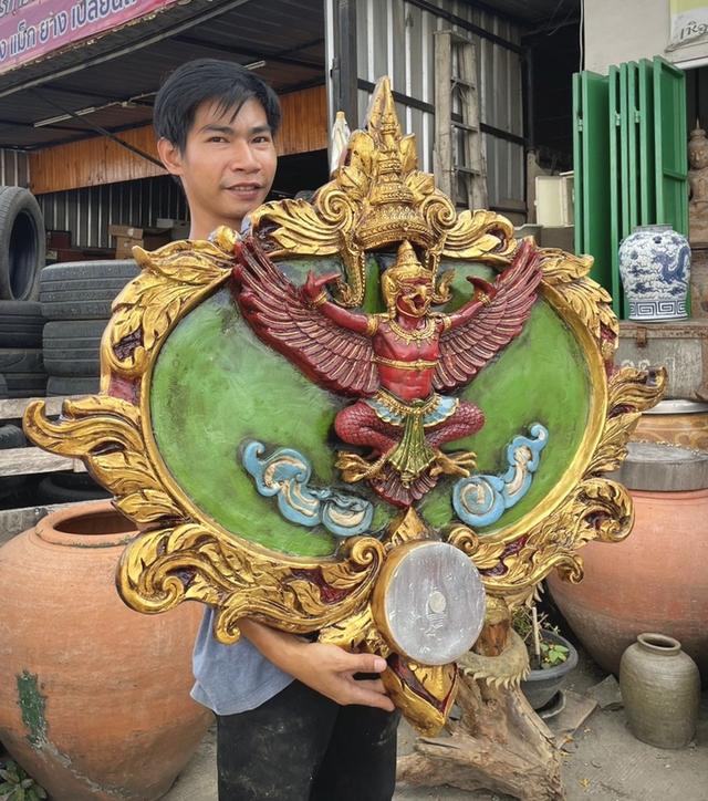 ซุ้มพญาครุฑ ซุ้มครุฑเก่า ขนาด100ซม พญาครุฑแขวนผนัง 3