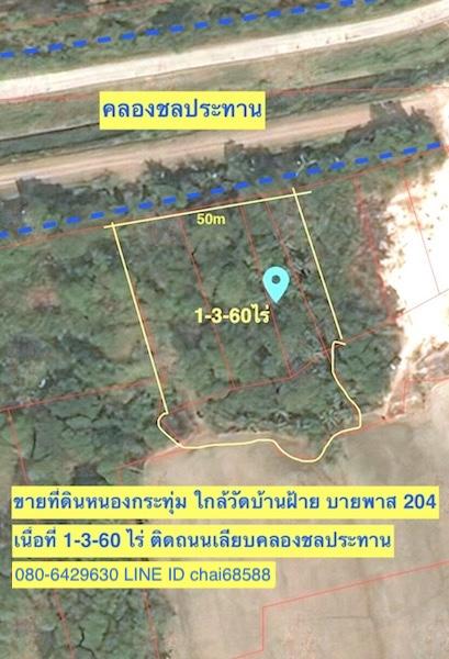 ขายที่ดินติดวัดบ้านฝ้าย หนองกระทุ่ม ใกล้ถนนบายพาส 204 เนื้อที่ 1-3-60ไร่ ห่างจากถนนบายพาส 204 ประมาณ 1 กม.ที่ดินเหมาะพัฒนาทำเป็นบ้านสวน 4