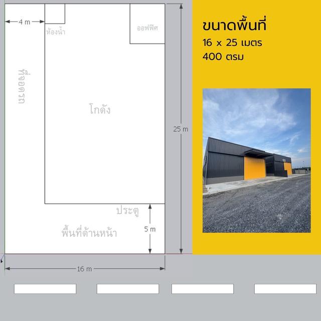 5Forrentให้เช่าโกดังใหม่ๆพึ่งสร้างเสร็จ ขนาด 400 ตรม ถนนกาญจนาภิเษก สายไหม หทัยราษฎร์ รหัส B951