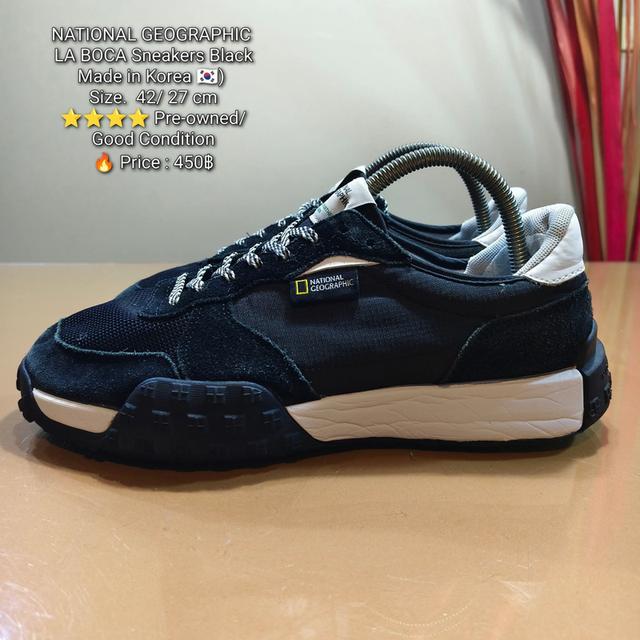 NATIONAL GEOGRAPHIC LA BOCA Sneakers BlackMade in Korea 🇰🇷) Size.  42/ 27 cm⭐⭐⭐⭐ Pre-owned/ Good Condition🔥 Price : 450฿
