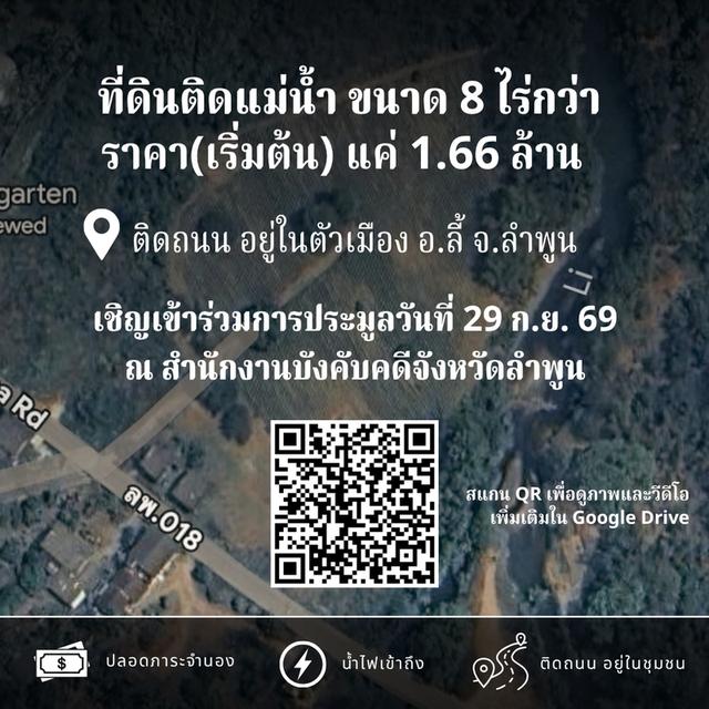 ขายถูก! ที่ดินติดแม่น้ำเกือบ 9 ไร่ในลำพูน ราคาเริ่มต้นแค่ 1.6 ล้านบาท 2