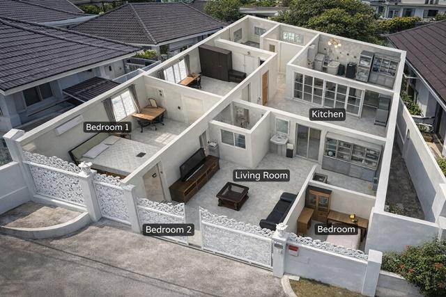 บ้านเดี่ยวชั้นเดียวให้เช่า 3นอน 2น้ำ โรงเรียนนวมินทราจินุทิศ 450 ม. รามคำแหง110-112 ใกล้ MRTสัมมากร 800 ม 8