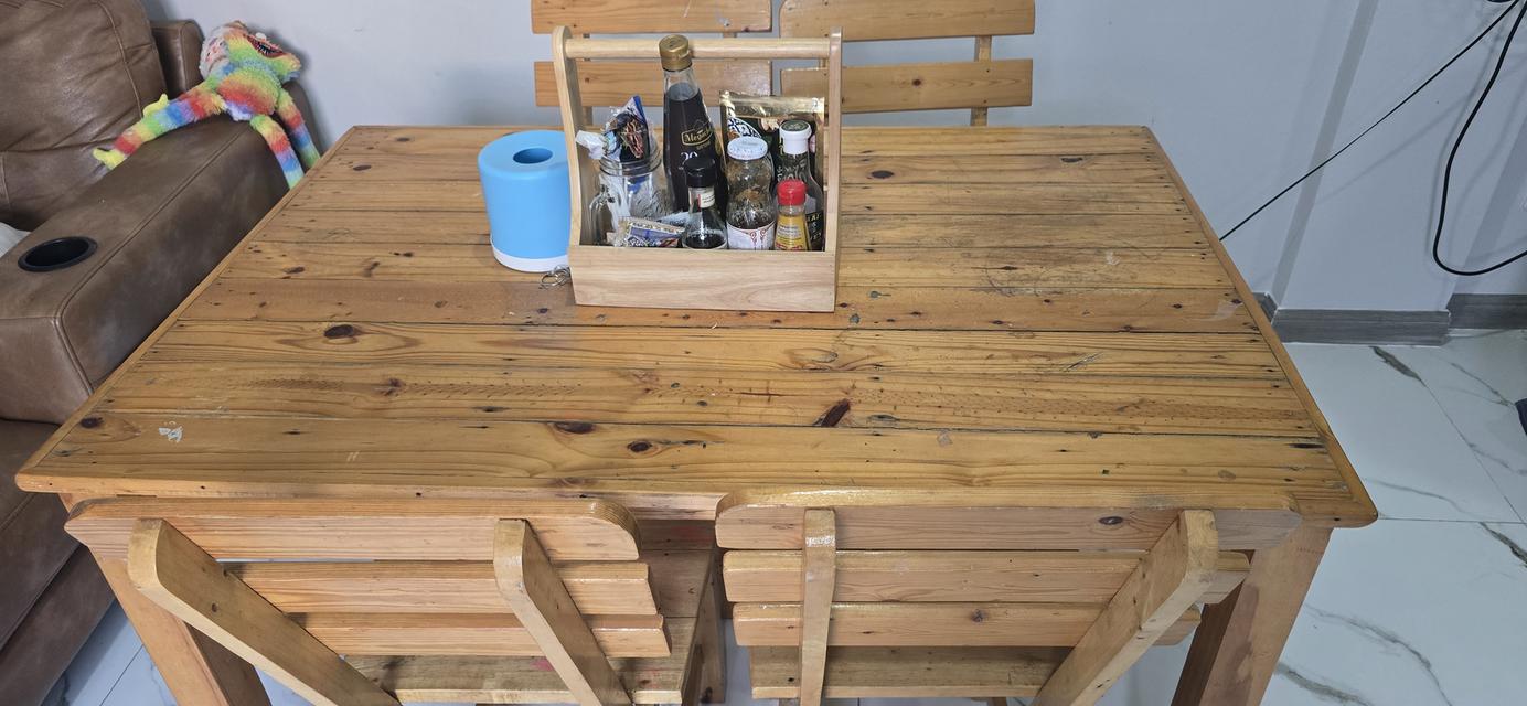 ขายโต๊ะทานข้าวพร้อมเก้าอี้ ขนาด 120×80×75 3
