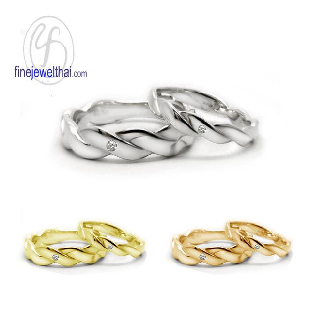 FineJewelThai | แหวนคู่เงินแท้ แหวนเพชรแท้ เบลเยี่ยมคัท แหวนแต่งงาน R1279_80 รูปย่อยที่ 2