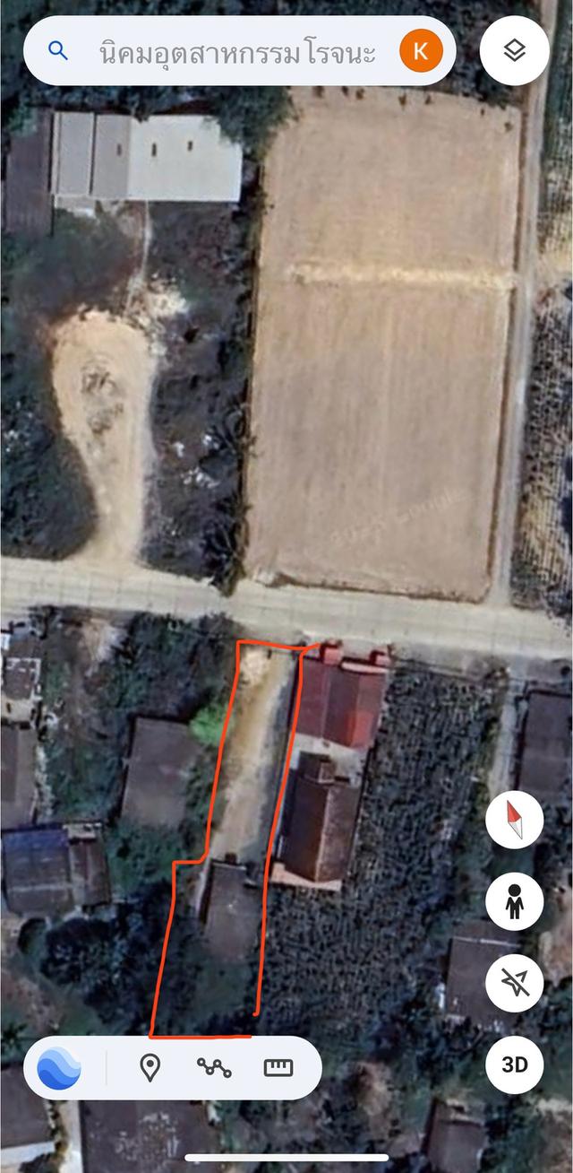 บ้านพร้อมที่ดิน 2แปลง ข้างทางเข้านิคมโรจนะบ้านค่าย 7