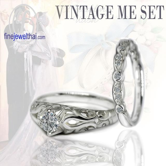 Finejewelthai แหวนเงินแท้925 แหวนเพชร แหวนหมั้ย แหวนแต่งงาน R1433cz