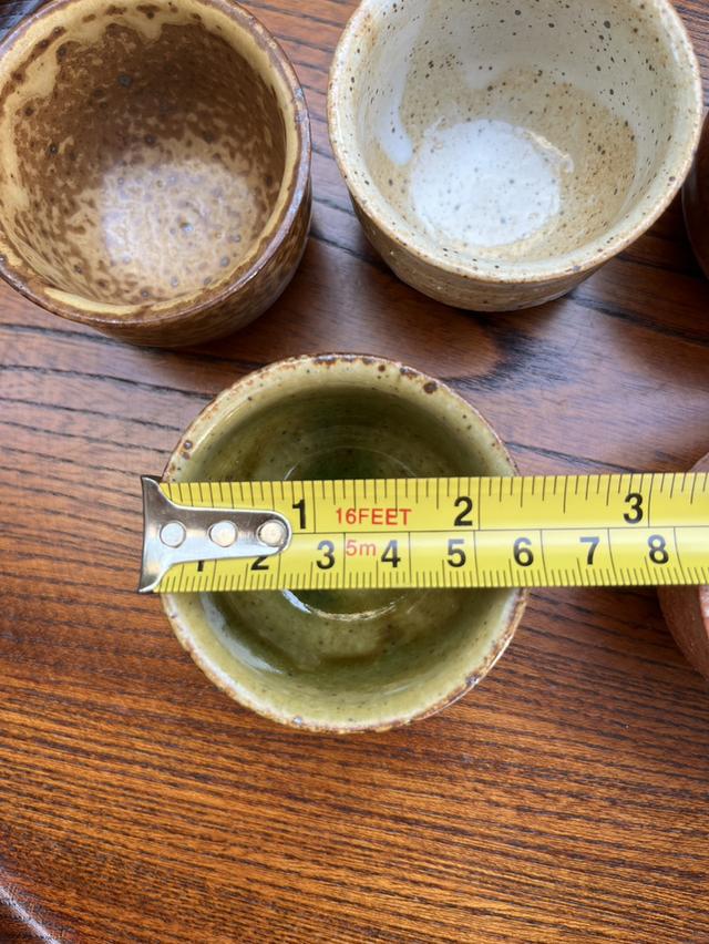 ชุดถ้วยชา/สาเก จำนวน 5 ใบ งานดินเผาทำมือ รูปที่ 5