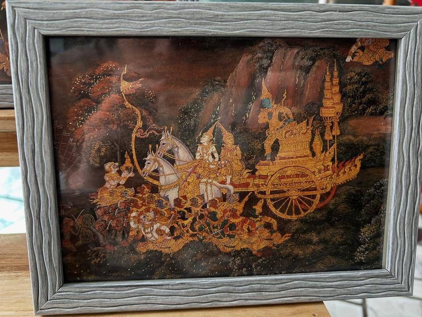 ชุดภาพรามเกียรติ์เก่า 5 ใบพร้อมกรอบ เป็น สคส ชุดรามเกียรติ์เก่า ไม่ต่ำกว่า 20 ปี 4