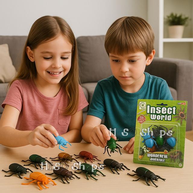 Insect World 14 pcs.🎁ชุดของเล่นด้วงและแมลงจำลอง 14 ตัว ช่วยให้เด็กๆ สนุกกับการสำรวจธรรมชาติ เรียนรู้ผ่านการเล่นอย่างมีคุณภาพ 2