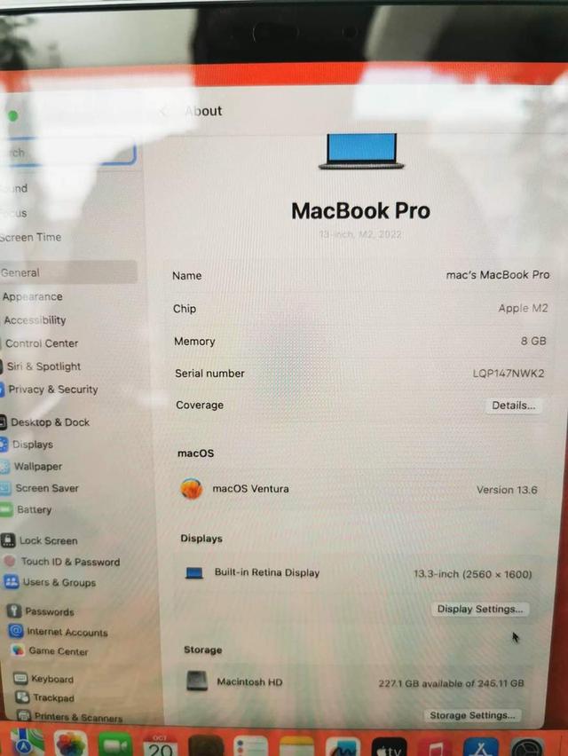 ส่งต่อ MakBook Pro 13 นิ้ว M2 4