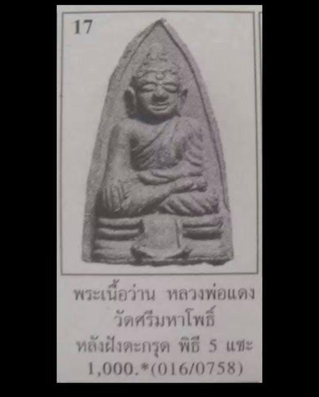 พระเนื้อว่านหลวงพ่อแดงวัดศรีมหาโพธิ์ หลังฝังตะกรุดพิธี 5 แซะ รูปที่ 3