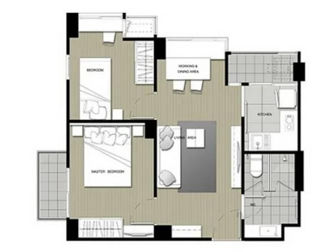 คอนโดยูดีไลท์ รัตนาธิเบศร์ 2 ห้องนอน 1 ห้องน้ำ 52 ตรม ตกแต่งสไตล์ Cozy 4