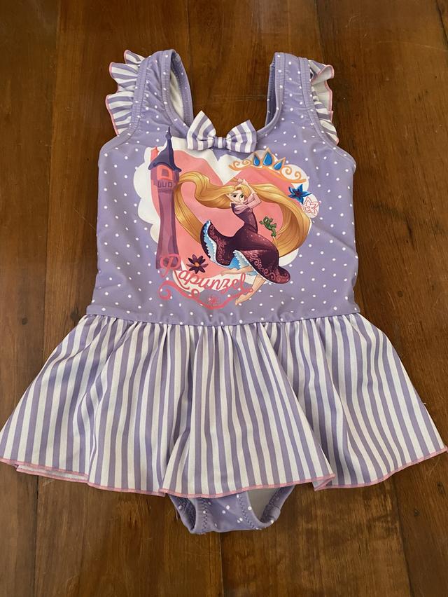 Disney เจ้าหญิง Rapunzel ชุดว่ายน้ำเด็ก+เสื้อกันแดด รูปที่ 5
