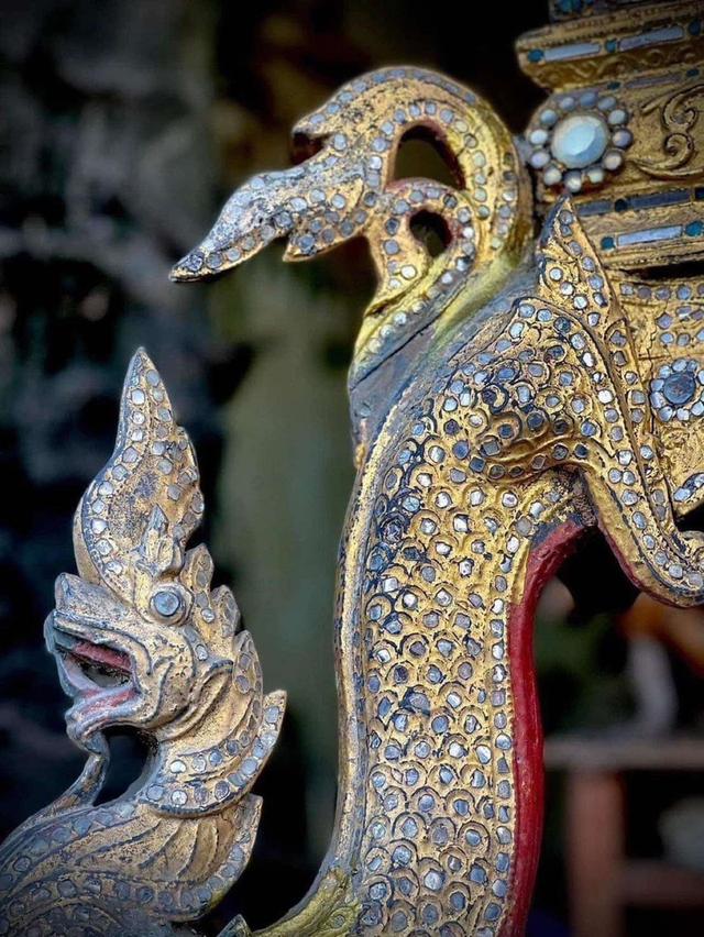 ธรรมมาสน์ไม้ ธรรมมาสโบราณ ชุดใหญ่ ศิลปะล้านนา อายุกว่า80ปี แท่นพระเทศนา 8