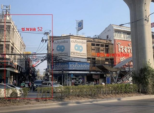 BTS สะพานใหม่400 ม.ให้เช่าอาคารพาณิชย์ 2.5 ชั้น 3 นอน 1 น้ำ 160 ตร.ม. 18 ตร.วา.ทำเลดี ติดถนน ม.เกริก 2.8 กม. รพ.ภูมิพลอด 3