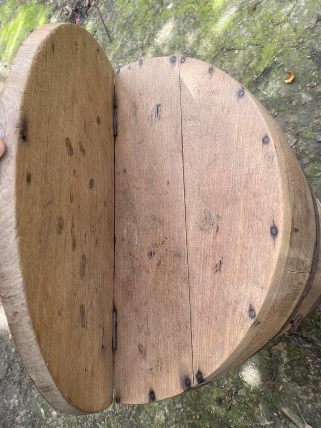 ถังไม้โบราณ มีฝาปิด แบบสพาย ถังไม้ใส่ของแบบโบราณ 6