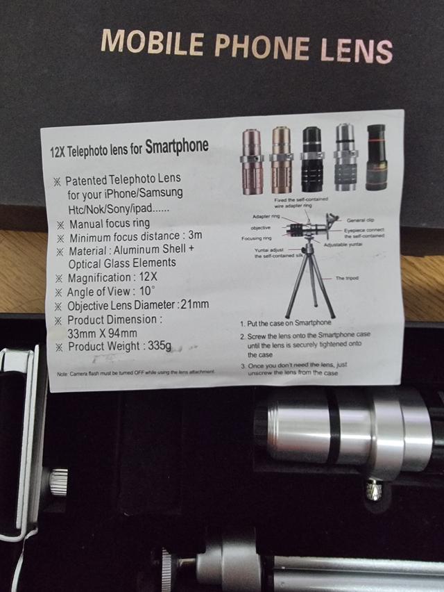 เลนส์ซูมพร้อมขาตั้ง อุปกรณ์เสริมมือถือ เพื่อสนุกกับการถ่ายรูป ถ่ายคลิปวิดีโอ 1200 บาท 3
