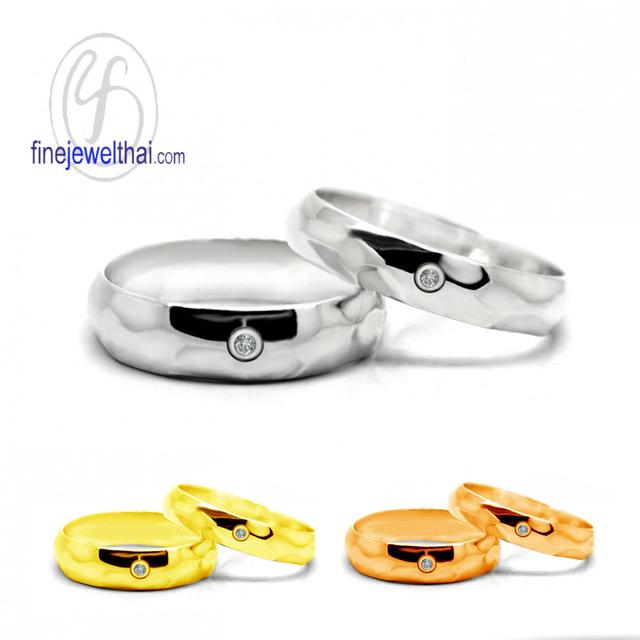 FineJewelThai | แหวนคู่ เงินแท้ แหวนเพชรแท้ แหวนแต่งงาน R1296_7di