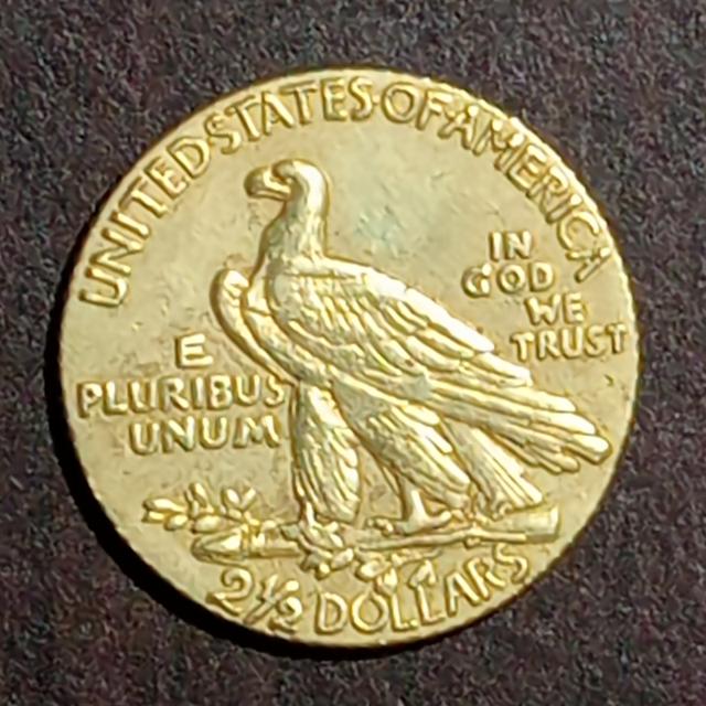 เหรียญปี 1910-1911  Proof USA 2.5 dollars  Indian Head XF Gold 0.900 6