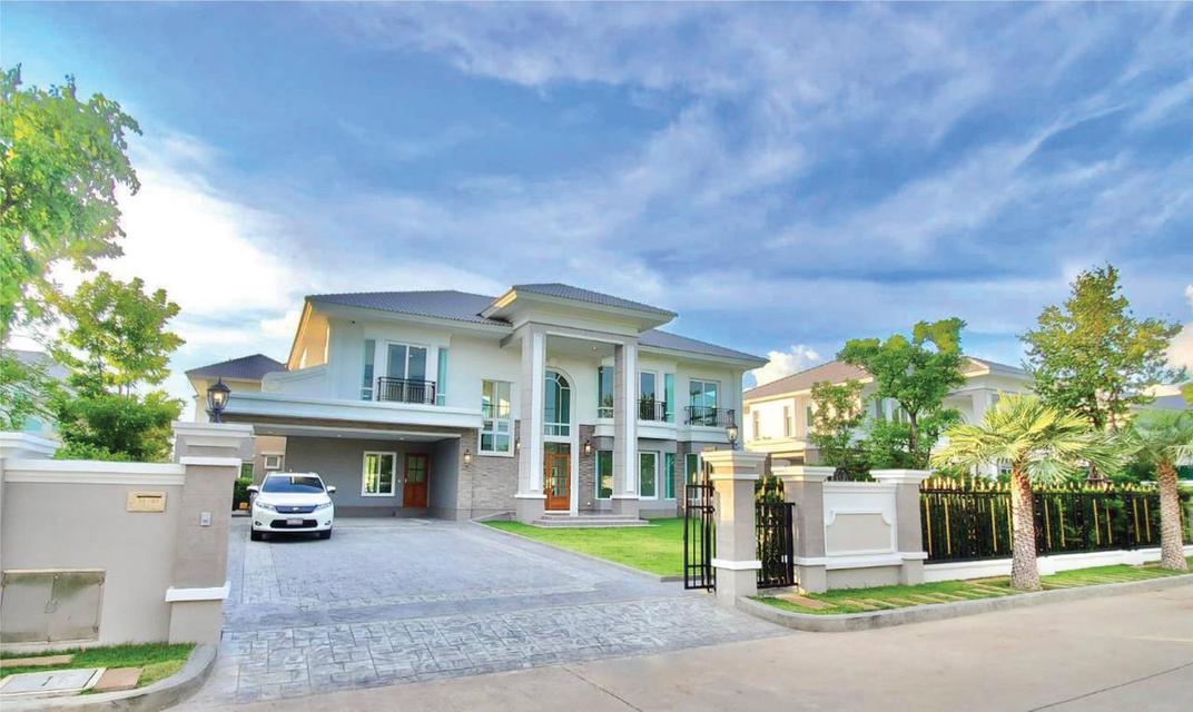 ขายคฤหาสน์หรูสไตล์ยุโรป ขนาด 182 ตรว. ตกแต่ง Modern Luxury ในหมู่บ้านพฤกษ์ภิรมย์ ราชพฤกษ์ หน้าบ้านไม่ชนบ้านอื่น