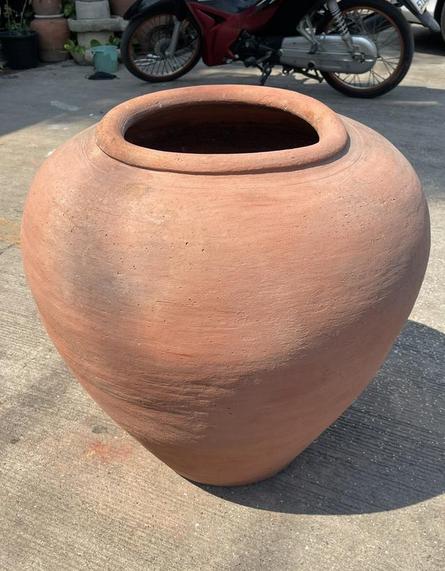 โอ่งแดง อยุธยา โอ่งดินเผาโบราณ ใบใหญ่ ขนาด65ซม ตุ่มแดง โอ่งโบราณ รูปที่ 3