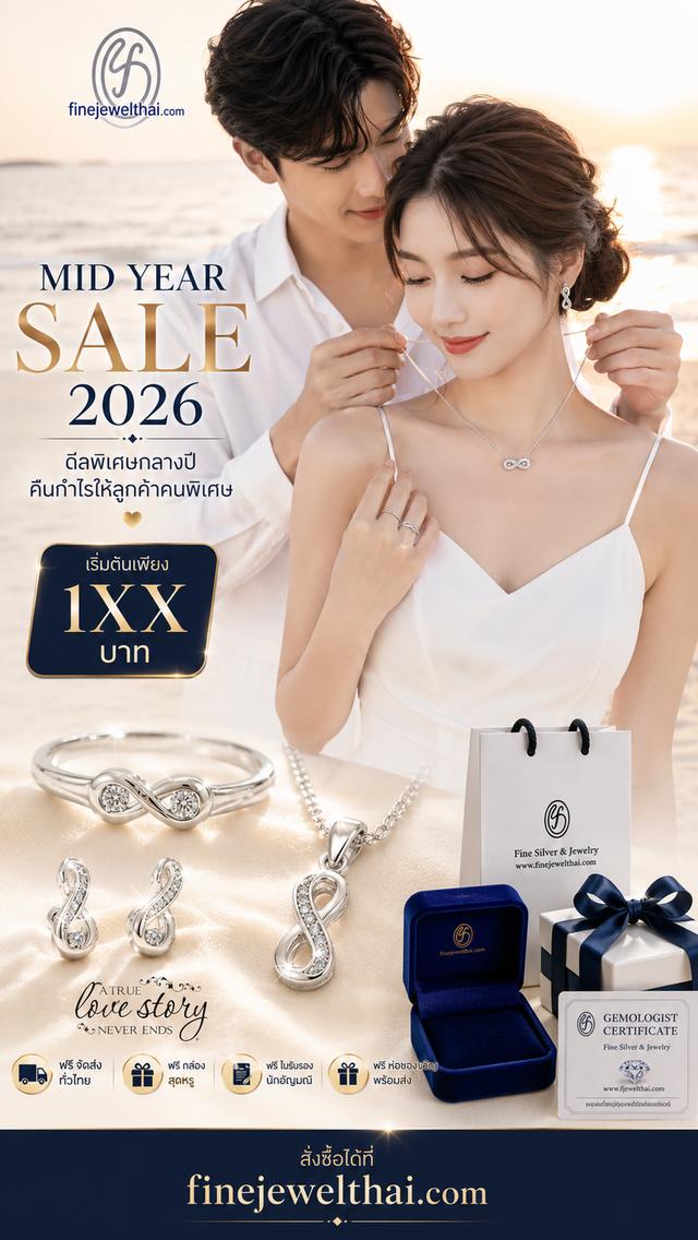 Finejewelthai จี้อินฟินิตี้ เพชรสังเคราะห์ เงินแท้925 P1090cz00e