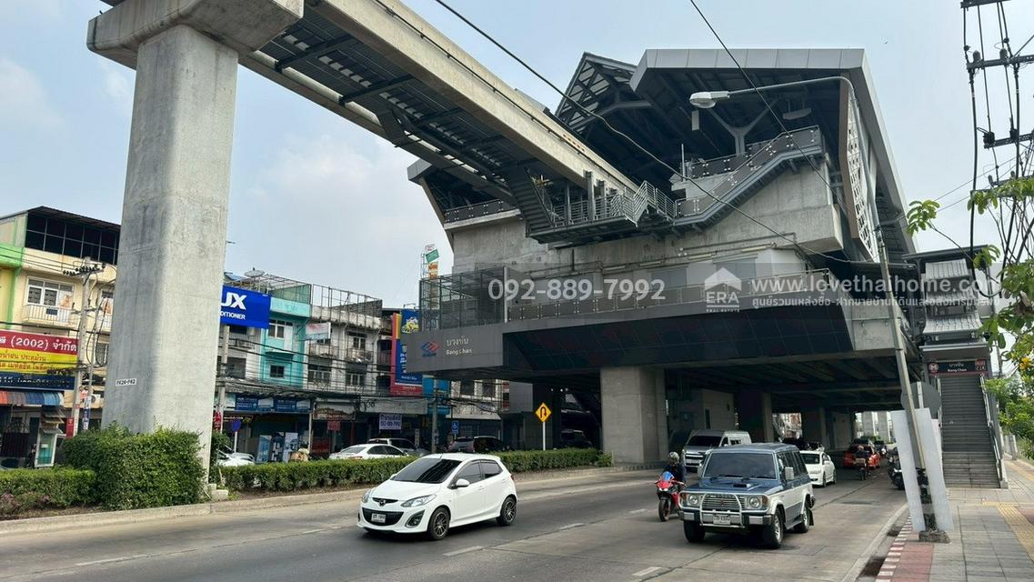 ขายตึกแถว 3 ชั้น 2 คูหา ติดถนนใหญ่รามอินทรา ติดรถไฟฟ้าสายสีชมพู สถานีบางชัน พื้นที่ 48 ตรว. ราคาถูกที่สุดในย่านนั้น เพียงแค่ 8 ล้านบาทเท่านั้น 10