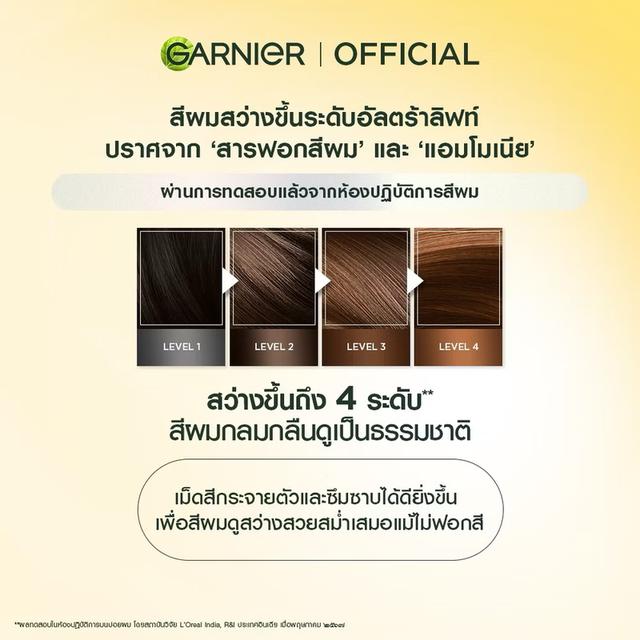 การ์นิเย่ คัลเลอร์ แนทเชอรัลส์  GARNIER HAIRLIGHTER (สีผม, ย้อมผม, ยาย้อมผม, สีย้อมผม Garnier Hair Color) 4