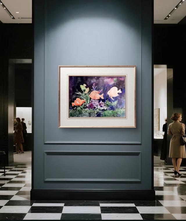 ภาพวาดสีน้ำพร้อมกรอบสวยๆ รูปที่ 2