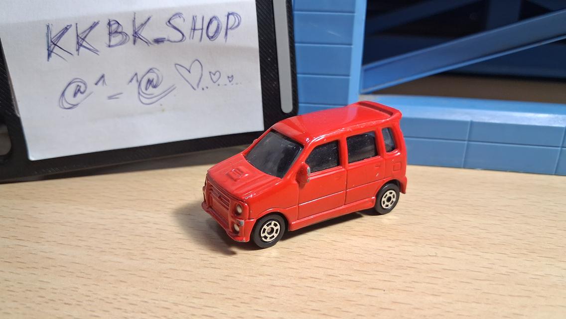 รถโมเดล รถของเล่น รถเหล็ก Bandai Pocket Vehicle ขนาด 1/64 รุ่น Daihatsu Move Custom Aero Down RS สีแดง