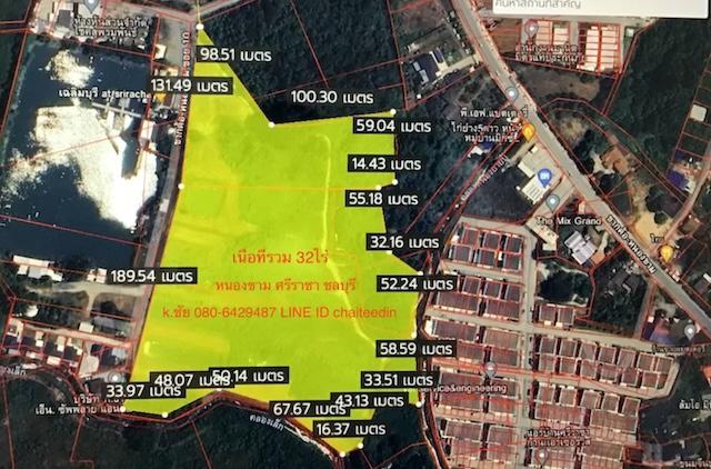 ขายที่ดิน 32ไร่ เหมาะพัฒนาอสังหาริมทรัพย์ หรือสร้าง โกดัง,คลังสินค้า หน้ากว้าง 270เมตร ลึก 200 เมตร ใกล้วัดหนองขาม ต.หนองขาม อ.ศรีราชา จ.ชลบุรี 5