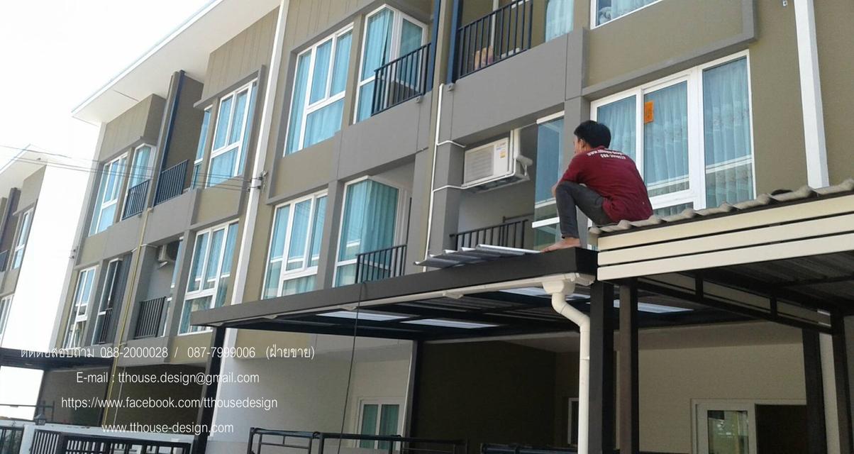 รับเหมา ต่อเติม โครงหลังคา กันสาด ห้องครัว เทพื้นปูกระเบื้อง Line dddesign23 รูปที่ 3