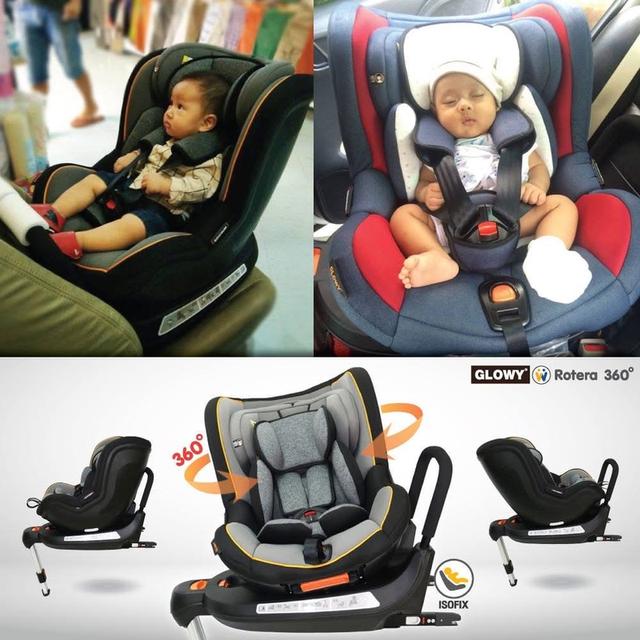 คาร์ซีท Glowy star รุ่น Rotera 360 isofix มือสอง สภาพสวยครบ มาพร้อมเบาะรองคาร์ซีท