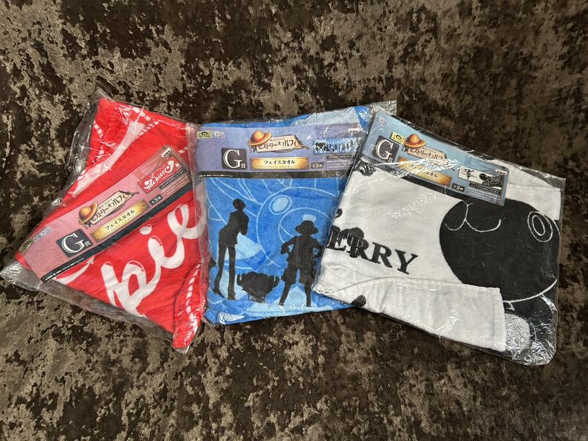 ขายยกเซต! ผ้าขนหนู One Piece Ichiban Kuji: History of Luffy (G Prize) ครบชุด 3 ลาย มือ 1 ไม่แกะ