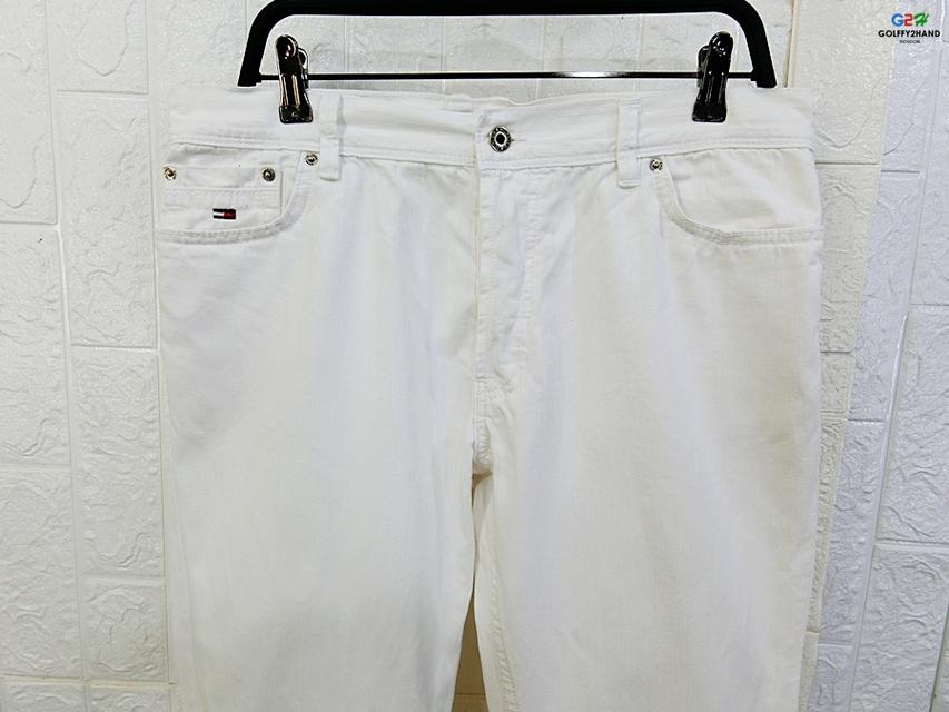 TOMMY HILFIGER แท้ เอว35 กางเกงยีนส์ขายาวขาวคลาสสิกสปอต 2